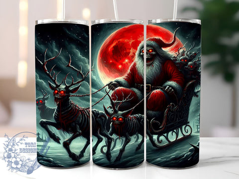 Goth Christmas Tumbler, Merry Krampus Design, Alternative Holiday Decor, Dark Christmas Gift, Unique Tumbler, Sublimation Wrap, Edgy Holiday Drinkware, Krampus Lover Gift Sublimation ToriDesigns 