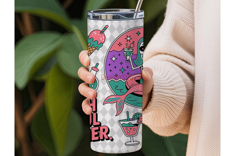 Goth Ghoul Summer Tumbler Wrap Sublimation DesignSVG 
