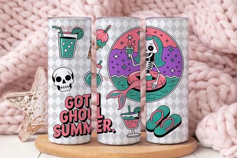 Goth Ghoul Summer Tumbler Wrap Sublimation DesignSVG 