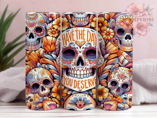Goth Tumbler Design, 20oz Tumbler, Sublimation PNG, Dark Humor Tumbler, Alternative Drinkware, Have the Day You Deserve, Edgy Tumbler, Unique Gift Idea Sublimation Li Zamperini 