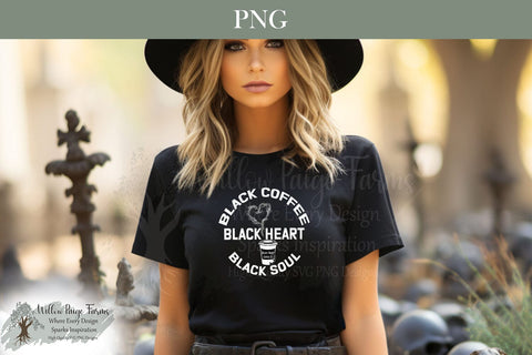 Goth Witchy Black Heart -Black Coffee -Black Soul | Coffee Cup Gothic | anti Valentine Sublimation Willow Paige Farms 