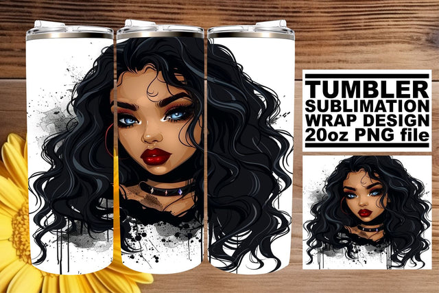 Gothic African American Halloween Tumbler Wrap 20oz Sublimation afrosvg 