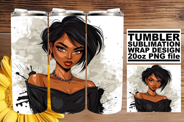 Gothic Afro American Woman Halloween Tumbler Design Sublimation afrosvg 