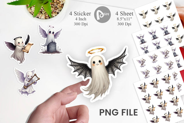 Gothic Angel Ghosts Sticker Sublimation artnoy 