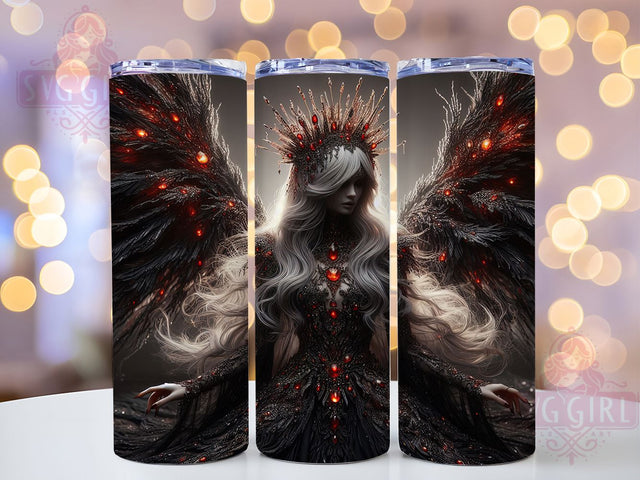 Gothic Angel Wings 20oz Tumbler, Dark Angel Sublimation, Spiritual Gothic Design, 20oz Gothic Tumbler, Angel Wings PNG Wrap, Gothic Faith Tumbler, Inspirational Gothic Angel Sublimation SvggirlplusArt 