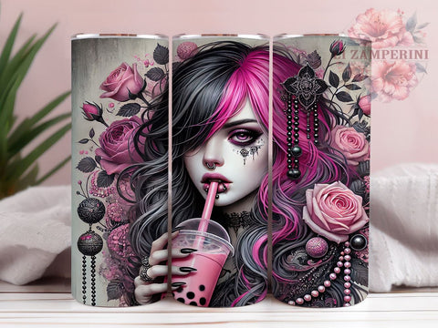 Gothic Anime Girl 20oz Tumbler, Gothic Anime Tumbler, Anime Girl Drinkware, 20oz Sublimation, Dark Aesthetic Mug, Custom Anime Cup, Kawaii Gothic Tumbler, Unique Anime Gift Sublimation Li Zamperini 
