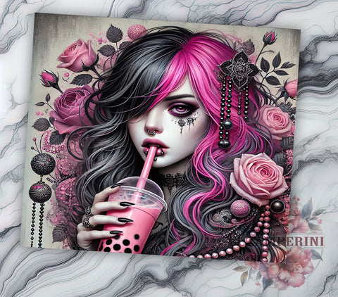 Gothic Anime Girl 20oz Tumbler, Gothic Anime Tumbler, Anime Girl Drinkware, 20oz Sublimation, Dark Aesthetic Mug, Custom Anime Cup, Kawaii Gothic Tumbler, Unique Anime Gift Sublimation Li Zamperini 