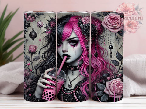 Gothic Anime Girl 20oz Tumbler, Gothic Anime Tumbler, Anime Girl Drinkware, 20oz Sublimation, Dark Aesthetic Mug, Custom Anime Cup, Kawaii Gothic Tumbler, Unique Anime Gift Sublimation Li Zamperini 
