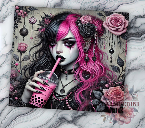 Gothic Anime Girl 20oz Tumbler, Gothic Anime Tumbler, Anime Girl Drinkware, 20oz Sublimation, Dark Aesthetic Mug, Custom Anime Cup, Kawaii Gothic Tumbler, Unique Anime Gift Sublimation Li Zamperini 