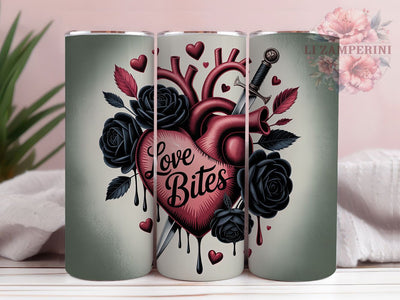 Gothic Anti‑Valentine Roses Tumbler, Grunge Roses Wrap, Dark Romance Cup, 20oz Sublimation Wrap, Stylish Gothic Design Tumbler, Artistic Roses and Thorns Cup, Edgy Love Theme Wrap Sublimation Li Zamperini 
