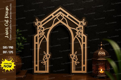 Gothic Arch Frame Laser Cut Svg Design SVG Regulrcrative 