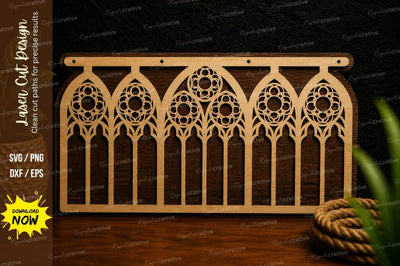 Gothic Arch Window Frame Laser Cut SVG File SVG Regulrcrative 