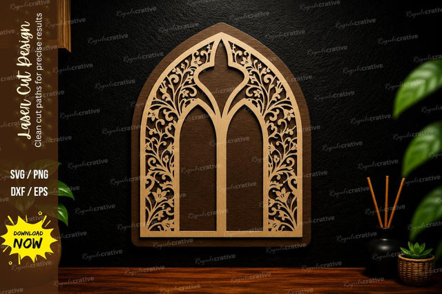 Gothic Arch Window Laser Cut SVG Design SVG Regulrcrative 