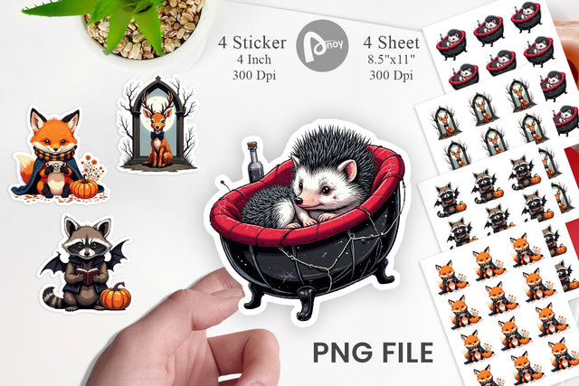 Gothic Baby Animals Sticker Sublimation artnoy 