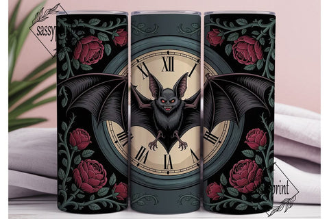 Gothic Bat 20oz Tumbler Wrap Sublimation sassyprint 