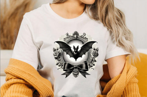 Gothic bat and roses PNG Sublimation Clipart Sublimation SVGArt 
