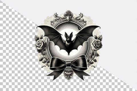 Gothic bat and roses PNG Sublimation Clipart Sublimation SVGArt 