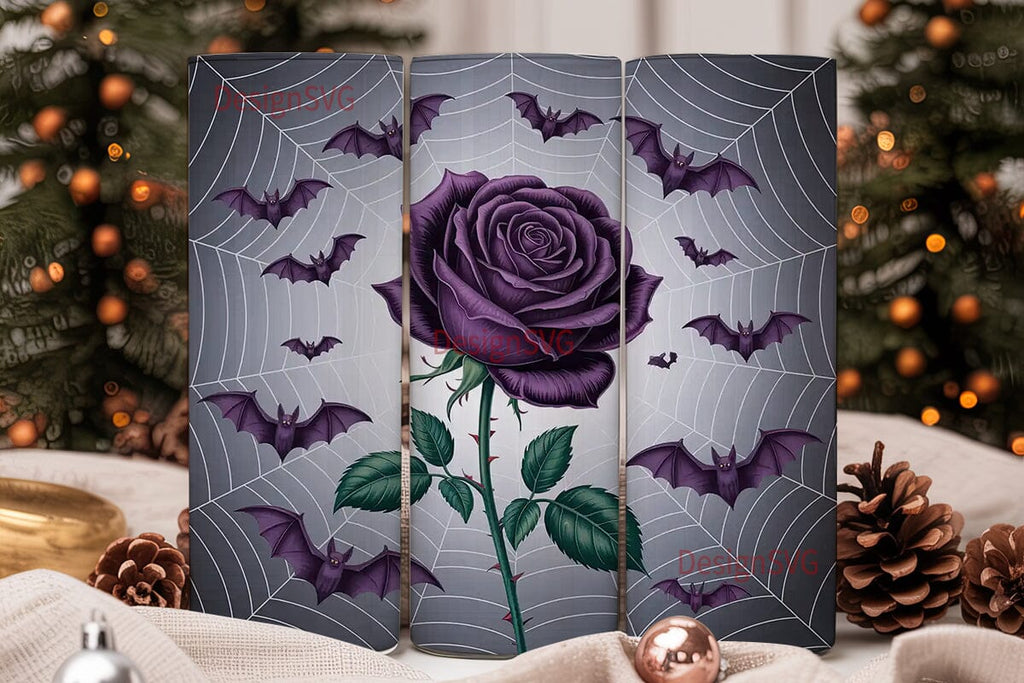 Gothic Bat & Roses 20oz Tumbler Wrap - So Fontsy