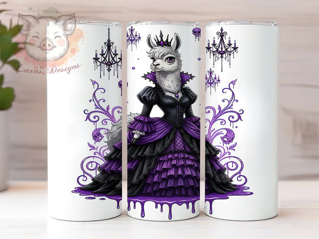 Gothic Boho Dark Llama Tumbler Wrap, Dark Boho Mug, Alternative Llama Art, 20Oz Tumbler Wrap, Sublimation Design, Western Gothic Print, Unique Animal Drinkware Sublimation Lara' s Designs 