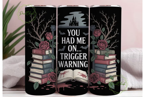 Gothic Book Lover 20oz Tumbler Wrap Sublimation PixelChick 