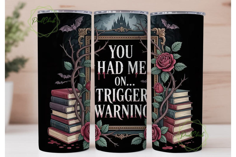 Gothic Book Lover 20oz Tumbler Wrap Sublimation PixelChick 