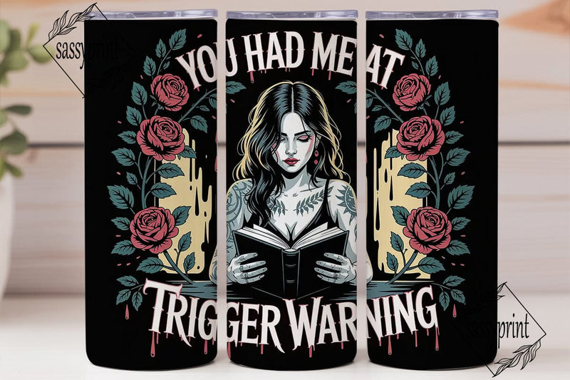 Gothic Book Lover 20oz Tumbler Wrap Sublimation sassyprint 