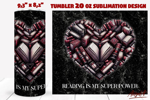 Gothic Book Lover tumbler wrap bundle Book lover quotes PNG Sublimation Angelina Semenova 