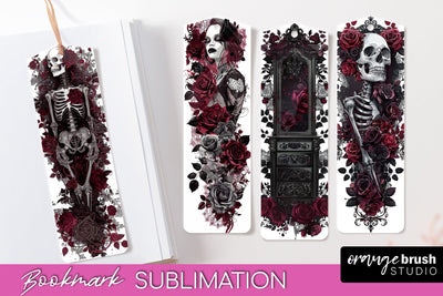 Gothic Bookmark PNG - Dark Academia Printable Bookmarks Sublimation OrangeBrushStudio 