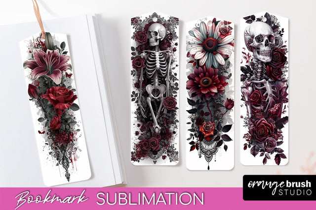 Gothic Bookmark PNG - Dark Academia Printable Bookmarks Sublimation OrangeBrushStudio 