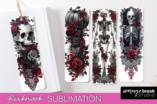 Gothic Bookmark PNG - Dark Academia Printable Bookmarks Sublimation OrangeBrushStudio 