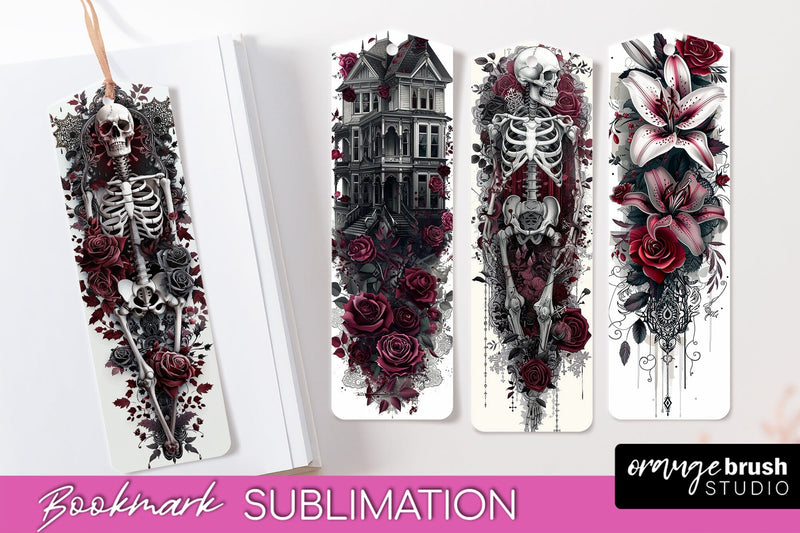 Gothic Bookmark PNG - Dark Academia Printable Bookmarks Sublimation OrangeBrushStudio 