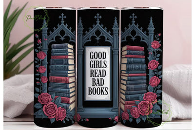 Gothic Books & Roses 20oz Tumbler Wrap Sublimation PixelChick 