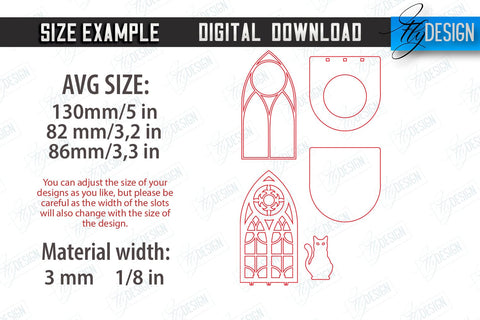 Gothic Candle Holders Laser Cut Bundle | Seasonal Home Décor Idea | Halloween Decoration | CNC File SVG Fly Design 