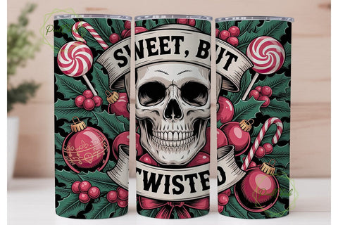Gothic Candy Skull 20oz Tumbler Wrap Sublimation PixelChick 