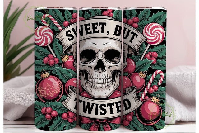 Gothic Candy Skull 20oz Tumbler Wrap Sublimation PixelChick 