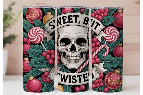 Gothic Candy Skull 20oz Tumbler Wrap Sublimation PixelChick 