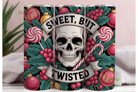 Gothic Candy Skull 20oz Tumbler Wrap Sublimation PixelChick 