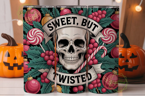 Gothic Candy Skull 20oz Tumbler Wrap Sublimation PixelChick 