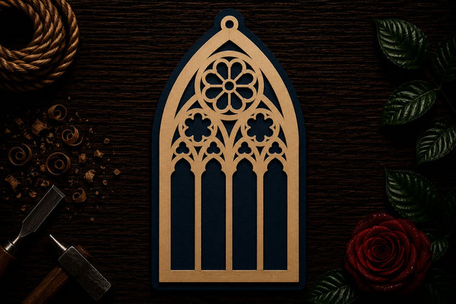 Gothic Cathedral Window Frame Laser Cut SVG File SVG Regulrcrative 