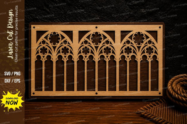 Gothic Cathedral Window Panel Laser Cut SVG File SVG Regulrcrative 
