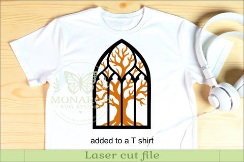 Gothic Cathedral Window Wall Art Layered Tree Silhouette SVG APInspireddesigns 