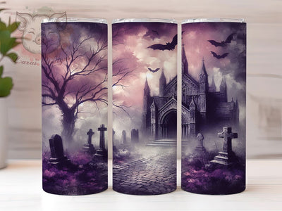 Gothic Cemetery Graveyard Halloween Tumbler, Gothic Grave Cup, Spooky Cemetery Design, Halloween Graveyard Sublimation, 20oz Tumbler Wrap, Gothic Halloween Drinkware, Haunted Grave Graphics Sublimation Lara' s Designs 