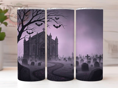 Gothic Cemetery Graveyard Halloween Tumbler, Gothic Grave Cup, Spooky Cemetery Design, Halloween Graveyard Sublimation, 20oz Tumbler Wrap, Gothic Halloween Drinkware, Haunted Grave Graphics Sublimation Lara' s Designs 
