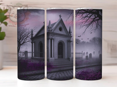 Gothic Cemetery Graveyard Halloween Tumbler, Gothic Grave Cup, Spooky Cemetery Design, Halloween Graveyard Sublimation, 20oz Tumbler Wrap, Gothic Halloween Drinkware, Haunted Grave Graphics Sublimation Lara' s Designs 
