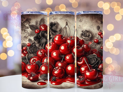 Gothic Cherry Blossom 20oz Tumbler, Dark Cherry Blossom Design, Elegant Gothic PNG, 20oz Floral Sublimation, Dark Aesthetic Tumbler Wrap, Gothic Blossom PNG, Stylish Dark Floral Design Sublimation SvggirlplusArt 