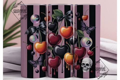 Gothic Cherry Tumbler Wrap Sublimation sassyprint 