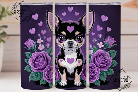 Gothic Chihuahua 20oz Tumbler Wrap Sublimation sassyprint 