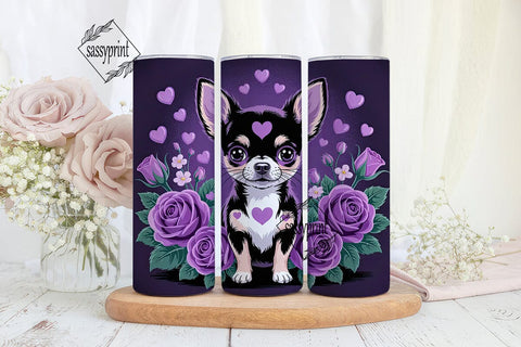 Gothic Chihuahua 20oz Tumbler Wrap Sublimation sassyprint 