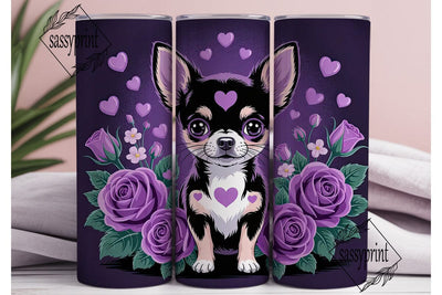 Gothic Chihuahua 20oz Tumbler Wrap Sublimation sassyprint 