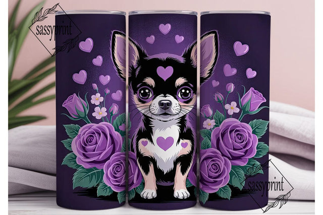 Gothic Chihuahua 20oz Tumbler Wrap Sublimation sassyprint 